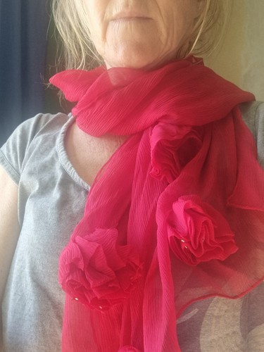 Pink silk scarf - silk, with