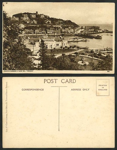 Devon torquay old postcard - devon,