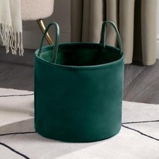 Velvet Storage Basket Hamper Clothes Toys Organiser Fabric Washing Bag Handles