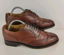 Grenson Mens Shoes Brown Brogues Lace Up Leather Brogue Made in England UK 8