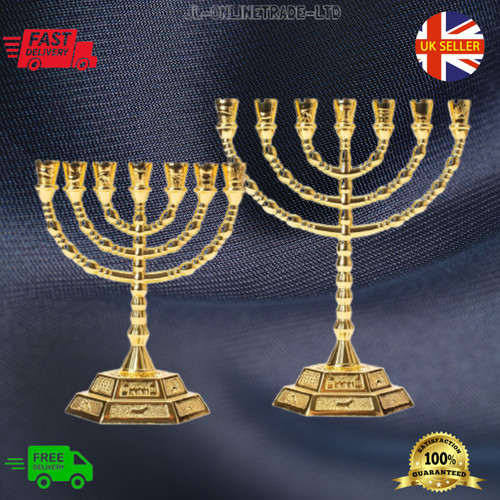 New gold hanukkah gift menorah - hanukkah,