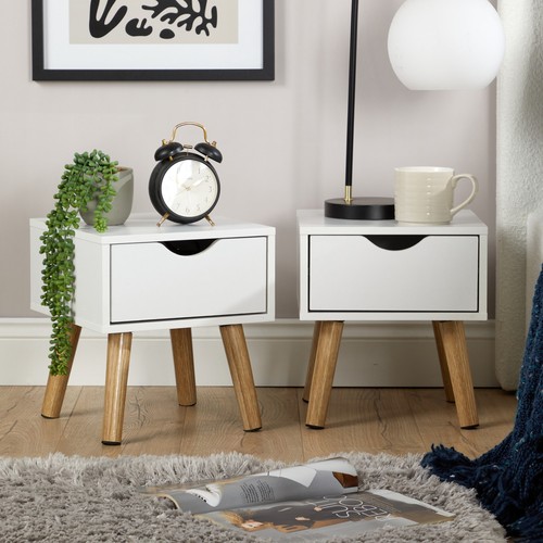 Pair bedside cabinets white - pair,