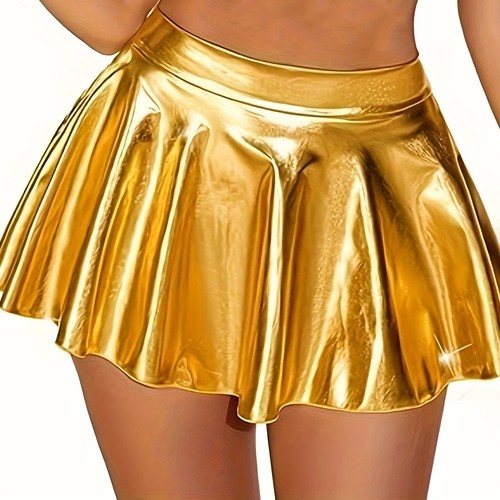Women faux leather pleated - faux,