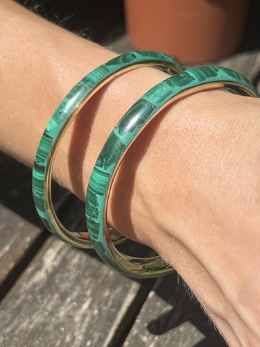 Vintage malachite bangles - vintage,