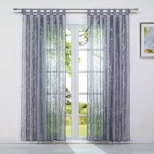 Voile Net Curtains Sheer Tree Branches Print Blinds Tab Top/Eyelets/Ruffle Tape