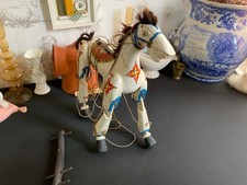 Horse Marionette Handpainted Wood Puppet Strings Vintage