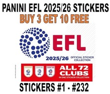 PANINI EFL 2025/26 25/26 STICKER COLLECTION #1 - #232 BUY 3 GET 10 FREE