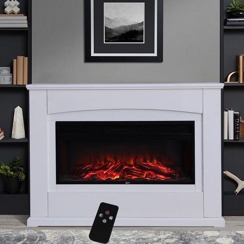 Modern white electric fire - electric,