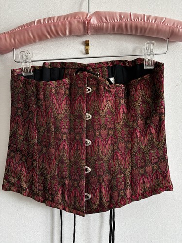 Burgundy gold boned - gold,
