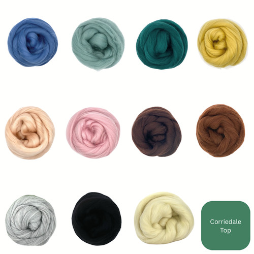 Corriedale wool top needle - wool, needle/wet