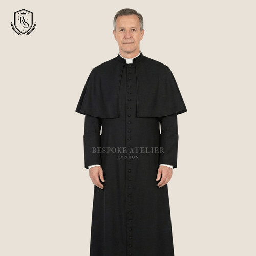 Black clergy cassock - clergy, with
