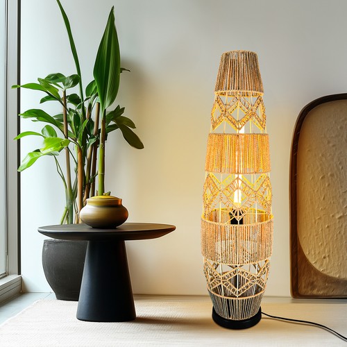 Retro boho floor - lamp, living