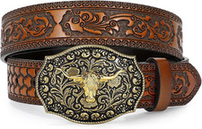 Western Cowboy Leather Belt