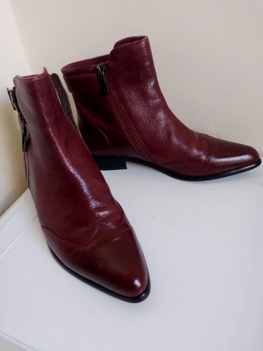 Ladies moda pelle burgundy - pelle,