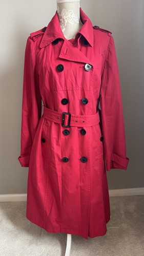 Hobbs red belted trench coat - red,