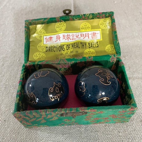 Chinese baoding balls - balls, teal