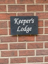 Deep Engraved House Slate Sign House Plaque 30cmx20cm Painted House Slate Sign