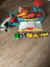 Fisher Price 1972 Vintage Little People Play Family Airport Playset with Figures