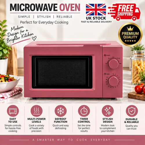 Pink manual microwave 17l 700w - pink,
