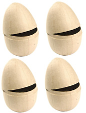4 x Large 12cm Easter Eggs 2 Piece Empty Shell Paper Mache Paint Decorate & Fill