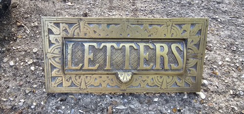 Brass letter box letters - letter, "letters"