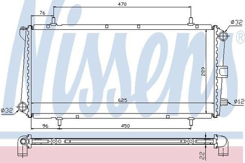Nissens radiator for - radiator, mgf