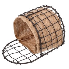  Retro Iron Wire Half Round Wall Hanging Basket with Linen Liner Hanging Plants