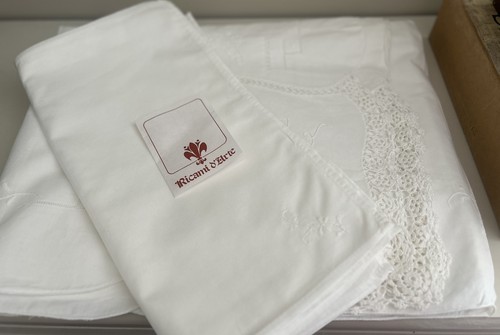 Vintage large white ricami - white,