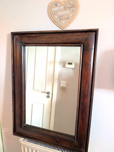 Rustic wooden wall mirror - rustic,