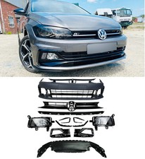FRONT BUMPER WITH GRILLE BODY KIT  R-LINE LOOK PRIMED FOR VW POLO 2018+