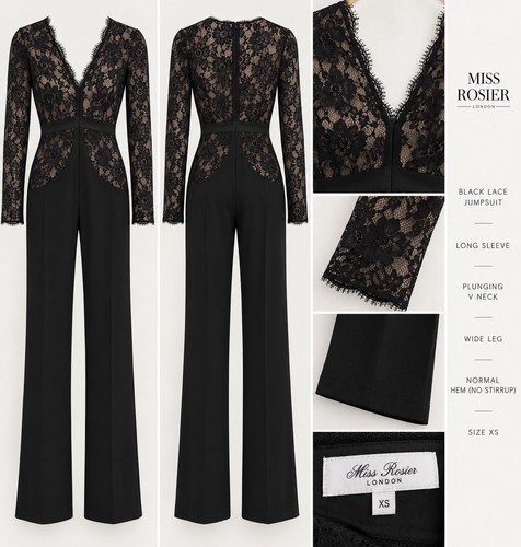 Miss rosier black lace jump - black,