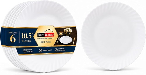White opalware dinner - bh,