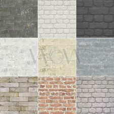 RASCH BRICK WALL WALLPAPER - REALISTIC, METALLIC, STONE - VARIOUS COLOURS