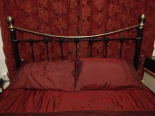 King Size Black Metal and Brass  Bed Frame Antique style