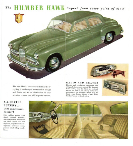 Humber hawk car - hawk, brochure