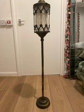Vintage Industrial Metal Candle Holder – Rustic Windproof Floor Standing Lantern