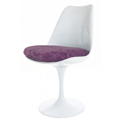 White tulip swivel side chair - tulip,