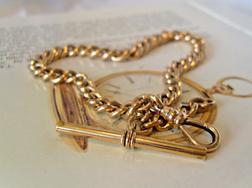 Pocket watch chain 9ct - watch,