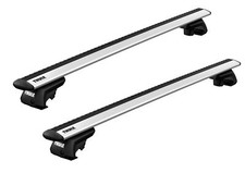 Thule Roof Rack Raised Rail Evo WingBar Evo Silver for Peugeot 307 SW Estate