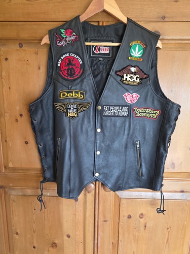 Real leather waist coat worn - leather,