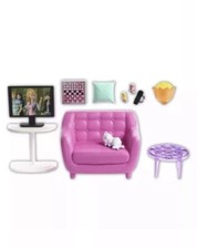 Barbie Indoor Furniture Set, Living Room with Kitten
