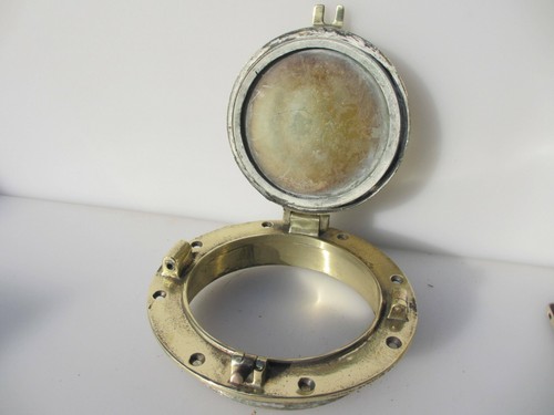 Vintage brass porthole window - vintage,