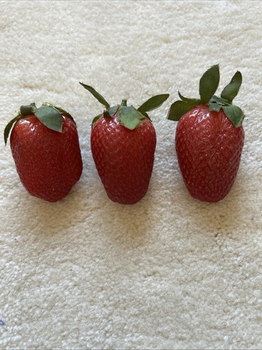 3pc fake large strawberries - large,