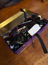 Vintage Cadbury fingers Biscuit Tin. Vintage Sewing box tin, with contents