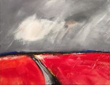 Original Painting Contemporary Modern Red Fields Martin Gallagher Collectible.