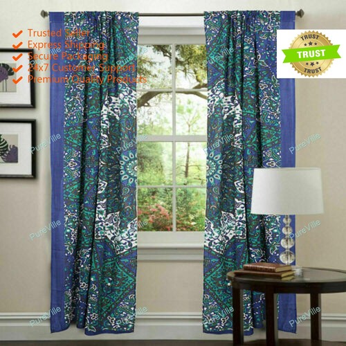 Indian mandala curtains cotton - indian,