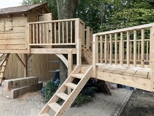 Kids Garden Playhouse Large Outdoor Playcentre Wooden TreeHouse Swing Slide Set