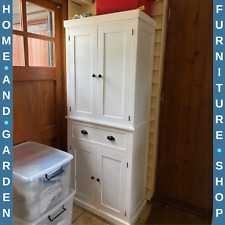 Large Freestanding Kitchen Pantry Cupboard Larder Storage Cabinet White Drawers