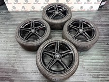 GENUINE 18 " AUDI A4 ALLOY WHEELS & TYRES - 5x112 - GLOSS BLACK