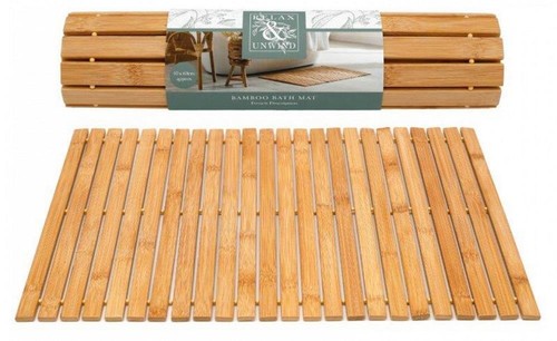 Home spa bamboo bath mat - bamboo,